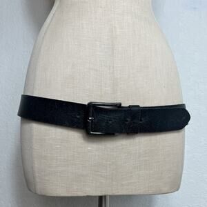 Lerros Mens Black Genuine Leather Belt size 95cm (M), classic, gunmetal hardware